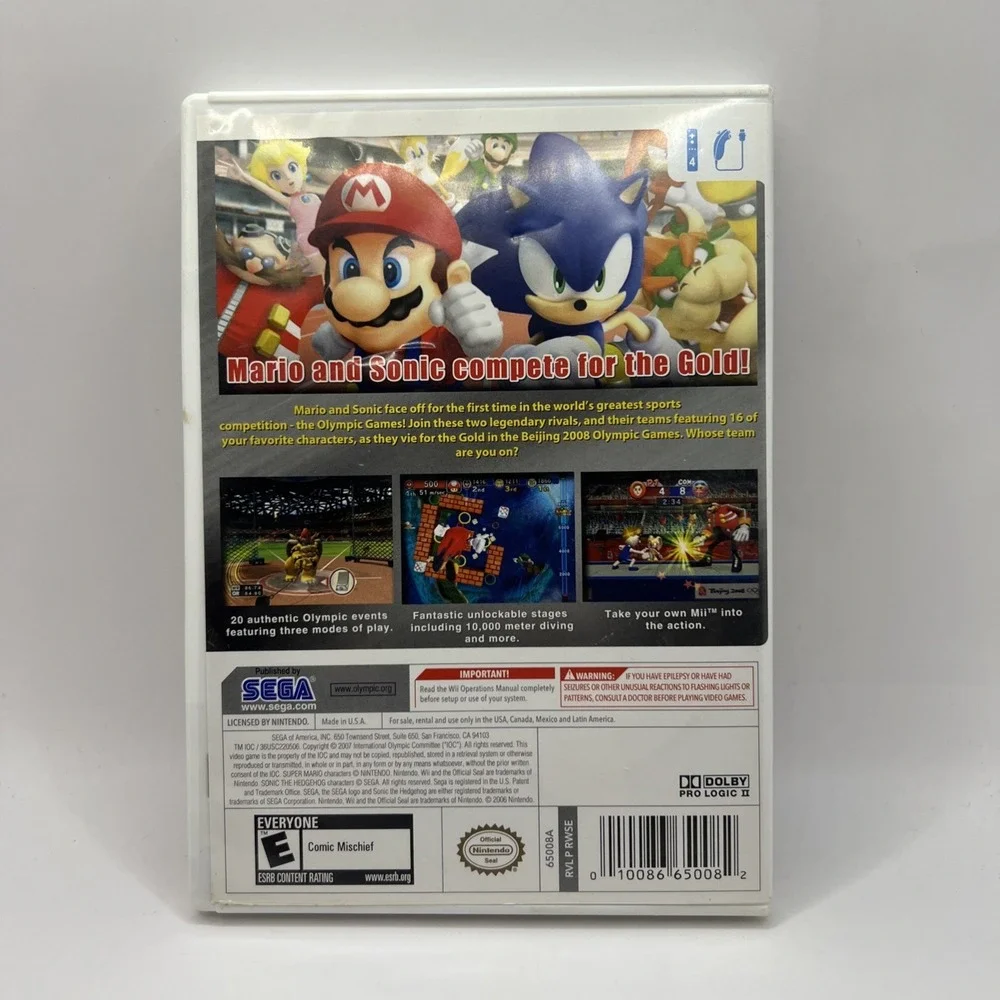 Mario & Sonic at the Olympic Games (Nintendo Wii, Beijing 2008) CIB w/ Manual